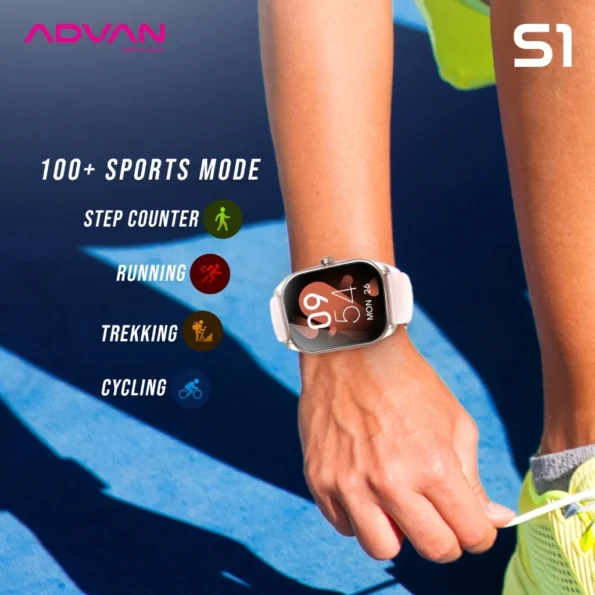 ADVAN Smartwatch SE1 AI Voice Assistant IPS 1.83" Bluetooth Call Waterproof IP68 - Image 3